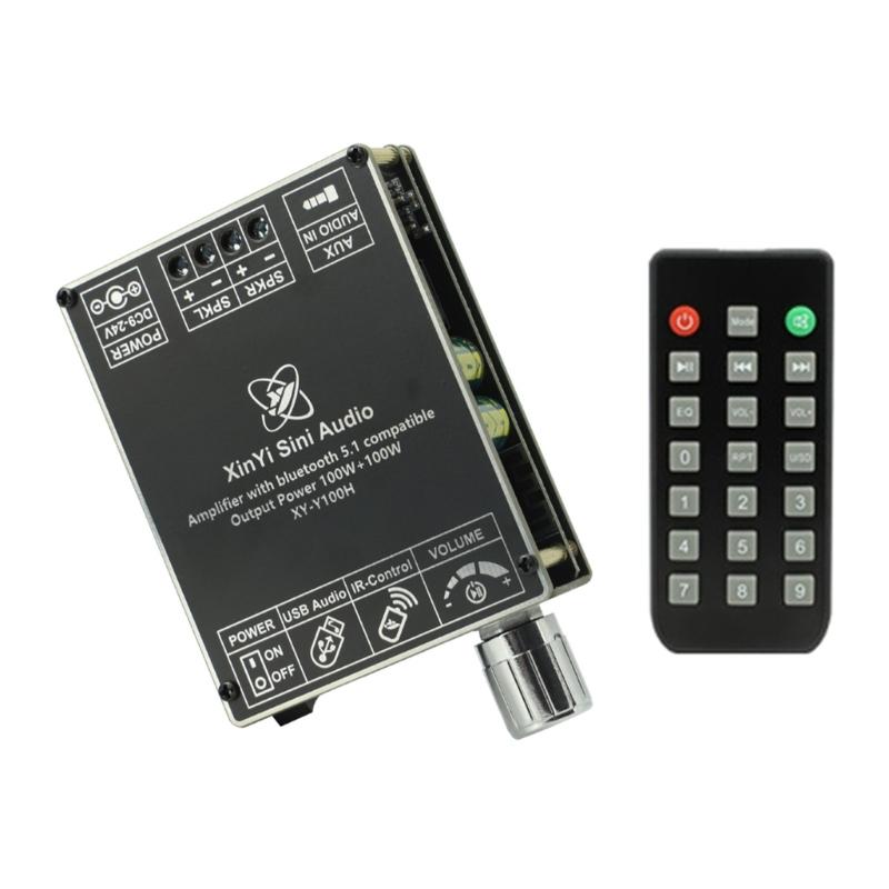 

XY-Y100H Power Amplifier Board 2CH Remote Controlled Digital Power Amp Board Module 100W+100W for Home Theater