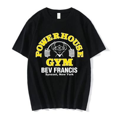 Mode Baumwolle Lässiges T-Shirt Damenbekleidung Powerhouse Gym T-Shirt Unisex Oberteile Fitness T-Shirts Streetwear Grafik Übergroßes T-Shirt