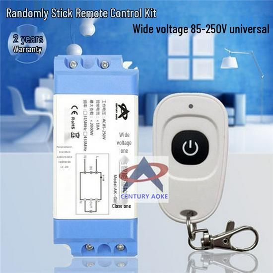 220V One-Way Lamp Remote Control Switch with White Duck Egg Single Button for Momentary/Self-locking Functionality Wireless Remote Control Switch