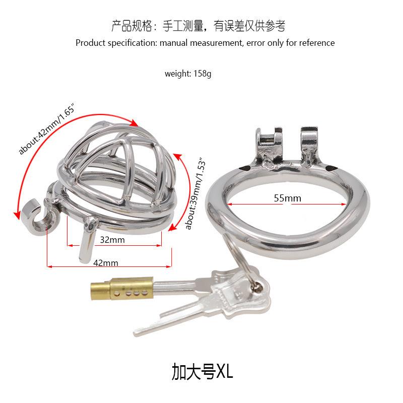 304 Stainless Steel Chastity Lock Penis Cage Chastity Cleaner Men's Wear Binding Metal Sex Tools