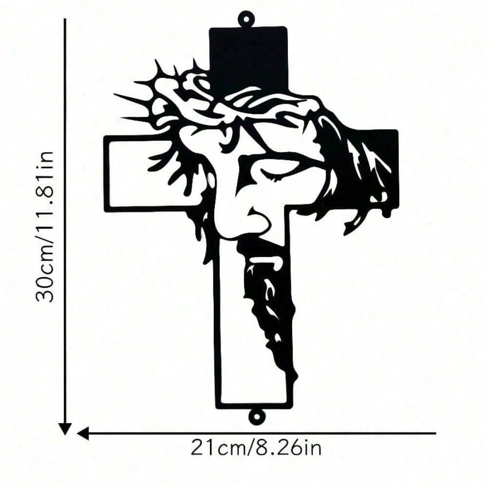Jesus Cross Metal Wall Art, Christian Religious Cross Metal Decor