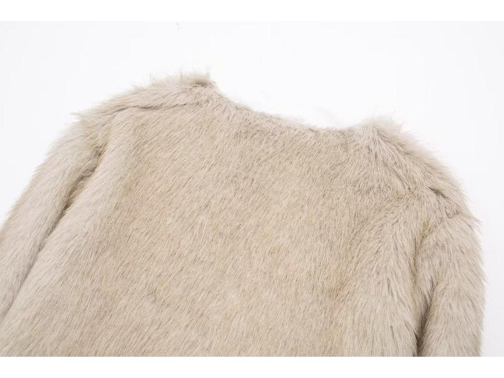 INS High-End Women's Faux Fur Fluffy Coat - Autumn/Winter Loose Warm Cardigan
