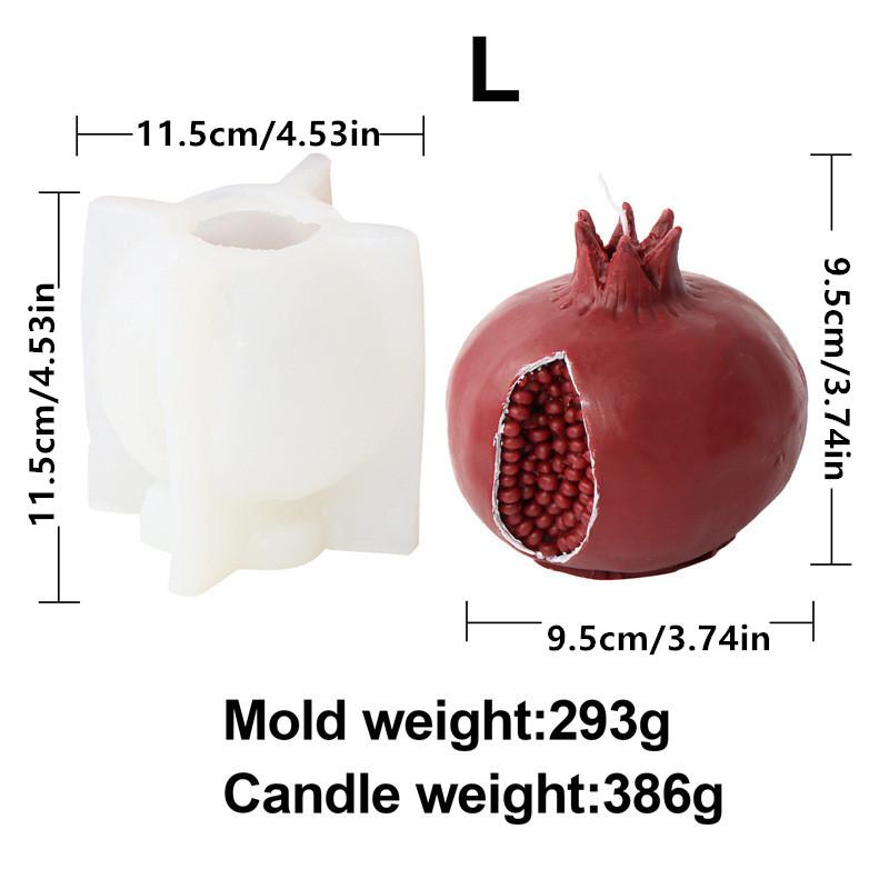 3D Big Red Open Pomegranate Candle Silicone Mold DIY Carving Art Aromatherapy Plaster Cake Decor Mold Home Decoration Gift