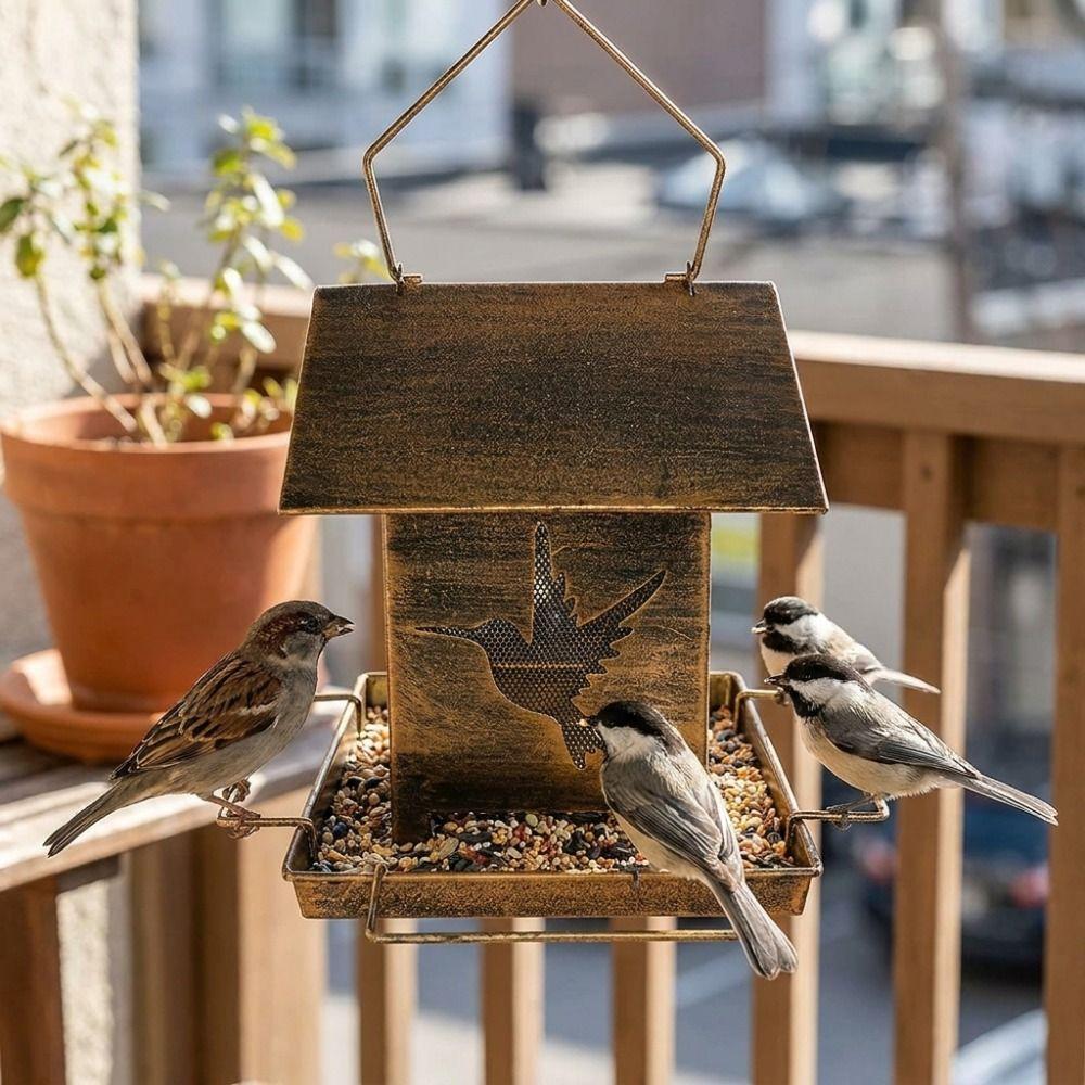 Winddichter Hängender Metall-Vogelfutterspender Eisen Wildtier-Unterschlupf Vogel-Futterstation Gartendekoration