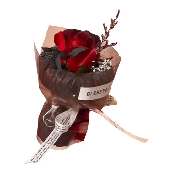 1/2Pcs Mini Fake Rose Bouquet Handcrafted Artificial Sunflower Floral Decoration Valentine's Day Anniversary Birthday Romantic Gift for Women Wife