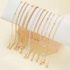 12Pcs Vintage Elegant Gold Color Bracelet Sets Simple Copper Metal Zircon Pearl Chain Bracelet Everyday Party Jewelry Gifts 2026