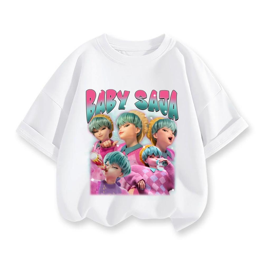 Kpop Demon Hunters Children's Clothing Short Sleeve T-shirt Cute Kpop Demon Hunters Tiger Harajuku Tshirt for Boys Girls