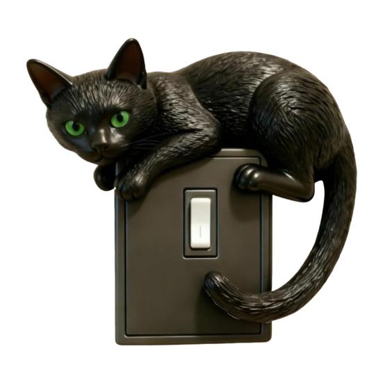 Black Cat Switch Cover 3D Dog Light Switch Cover Animal Toggle Switch Plate Cover Home Office Room Decorative Accessories