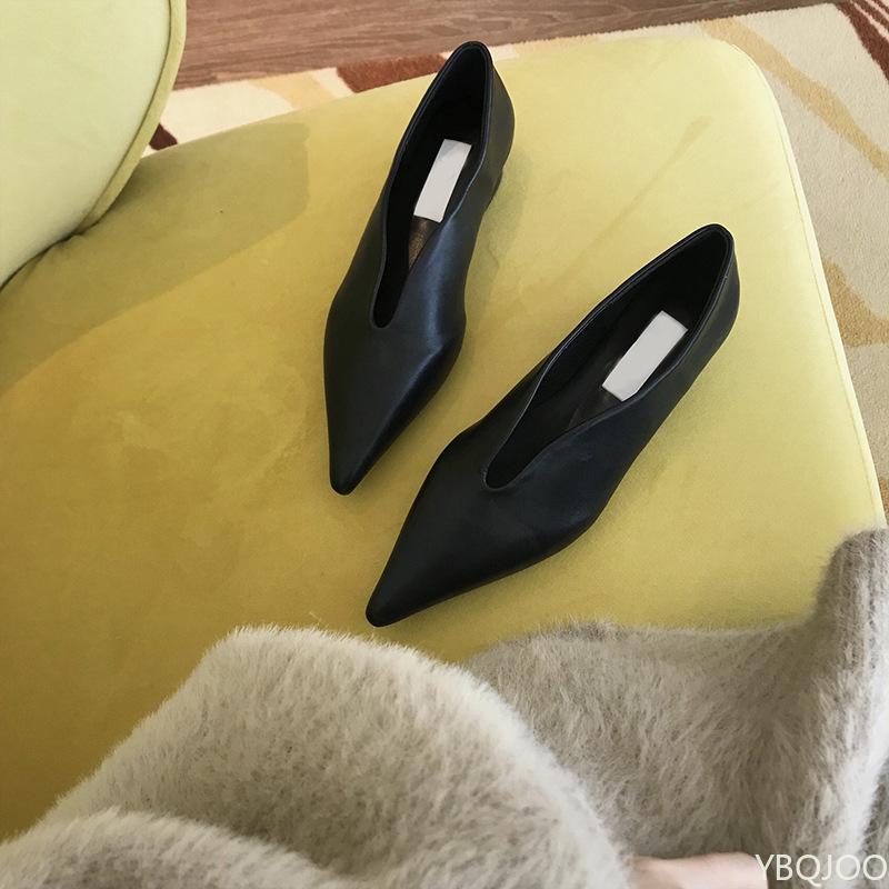 Fashion Summer new solid color pointed retro casual shallow mouth single shoe casual fashion simple versatile women's flat shoes