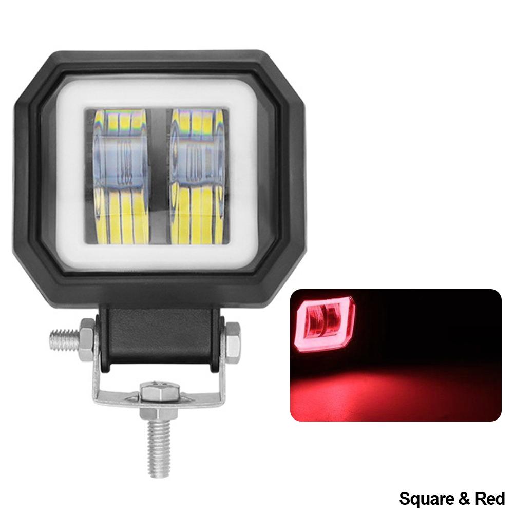 

12 В 24 В водонепроницаемая светодиодная панель для бездорожья 20 Вт светодиодная рабочая фара 6D светодиодная панель «ангельские глазки» для внедорожника, квадроцикла, грузовика, лодки, мотоцикла 4x4