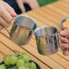 Stainless Steel Camping Cup Portable Carabiner Cups Outdoor Water Cup Mug With Foldable Handle Kitchen Drinkware