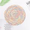 Braided Veil Ramie Placemat 18CM Round Thermal Insulation Pad Three-strand Braided Coffee Table Pad Fruit Pad for Non-slip