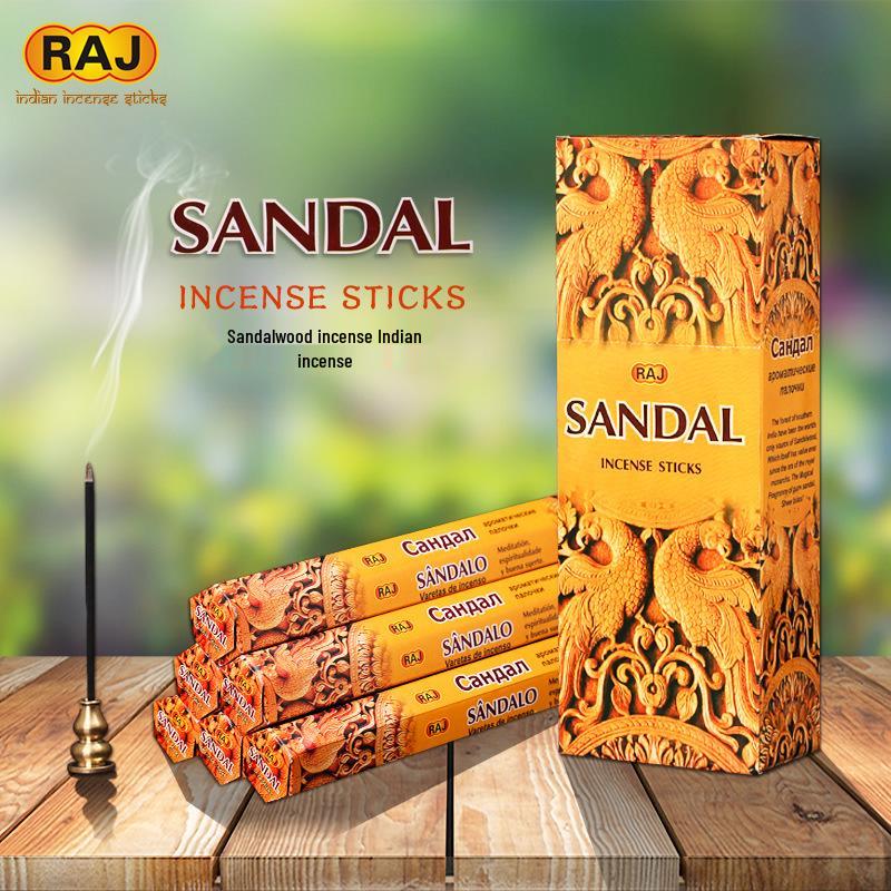 RAJ Indian Incense: Original Sandalwood Handmade Sticks, 120 Pieces - Imported from Old Mountain, India