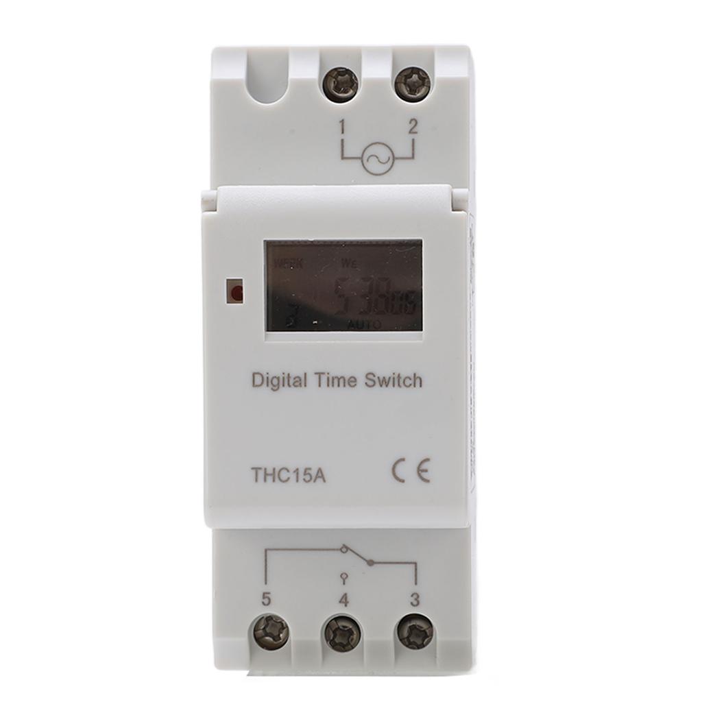Interruttore Timer Digitale LCD Programmabile Settimanale Relè Temporale da Barra AC220?240V 16A THC15A