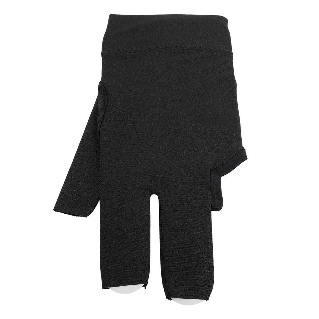 Billiards Pool Gloves Breathable Elastic Anti Slip 3 Fingers Cue Gloves Cue Sports Gloves for Training Black