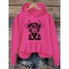 Women's Casual Fashion Hoodie with Cow Print