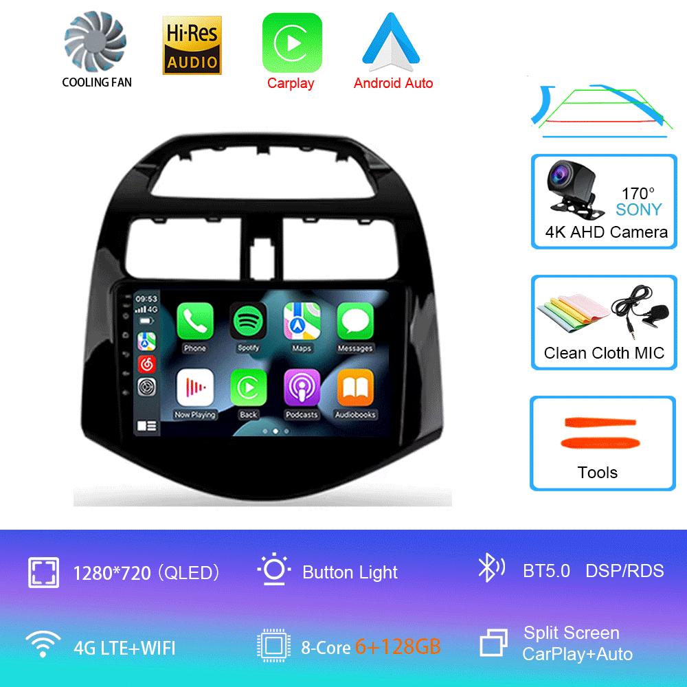 Car Radio Android 14 Carplay Auto Multimedia Player for Chevrolet Spark Beat Matiz Creative 2009 - 2016 E53 X5 M5 2din Stereo