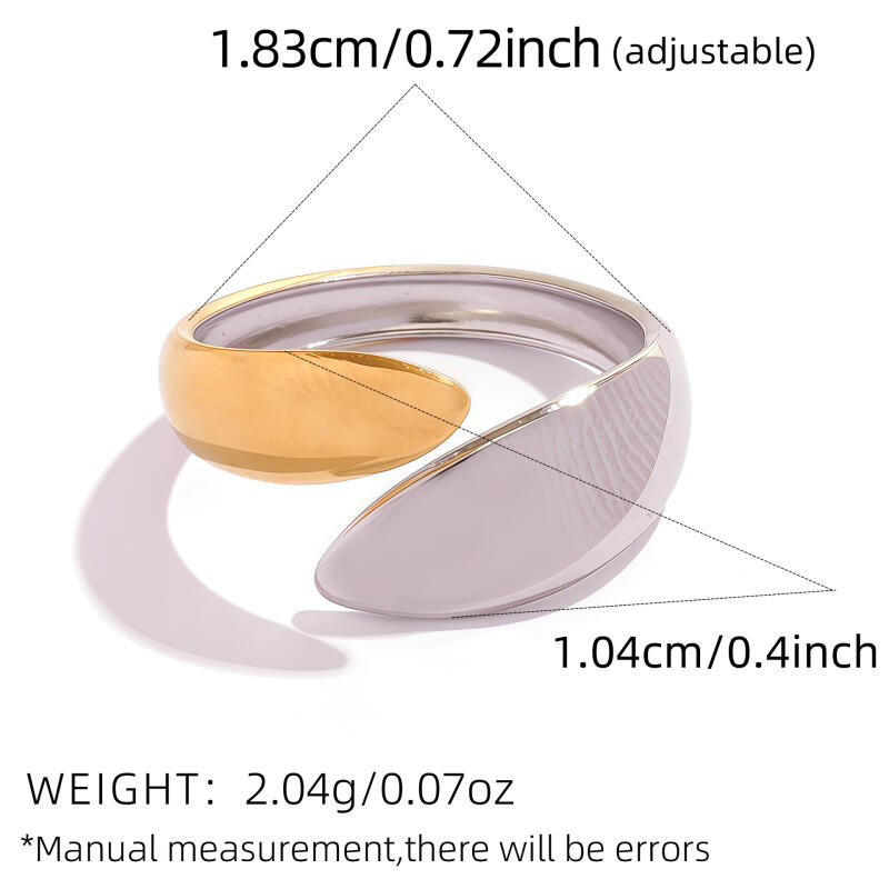 Stainless Steel Geometric Bright Surface Opening Rings for Women Men New Waterproof No Fading Rings Party Jewelry Accessories