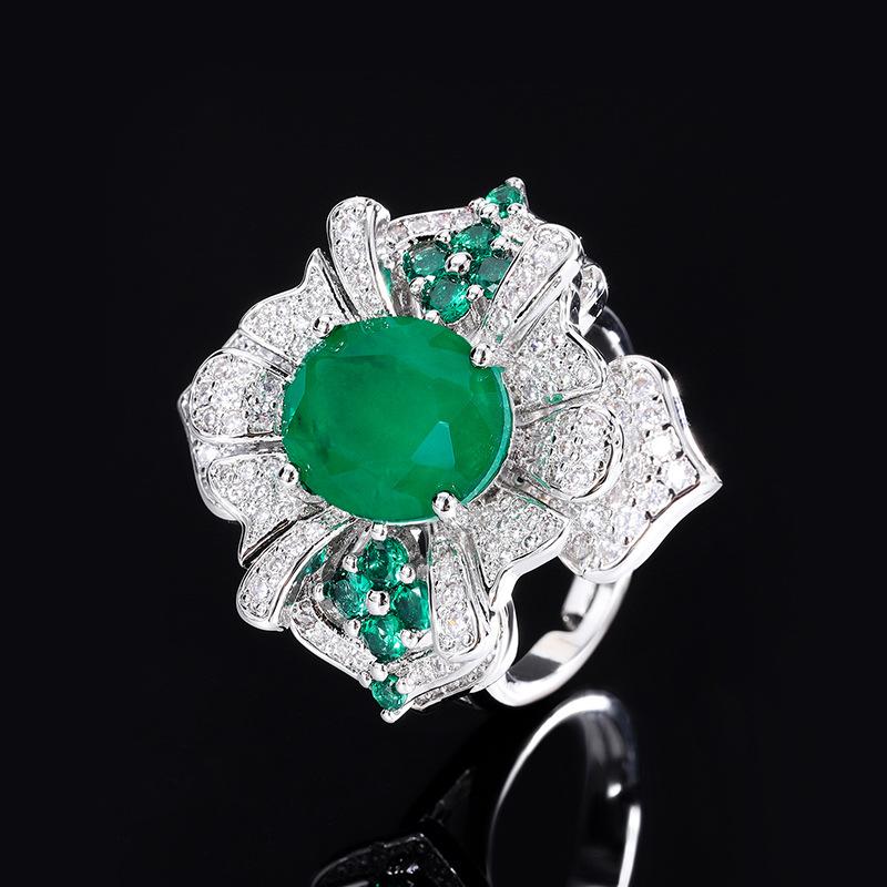 

Hot Retro Colorful Treasure Necklace Women s Purple Lithium Brilliance Pendant Paraiba Emerald Ring