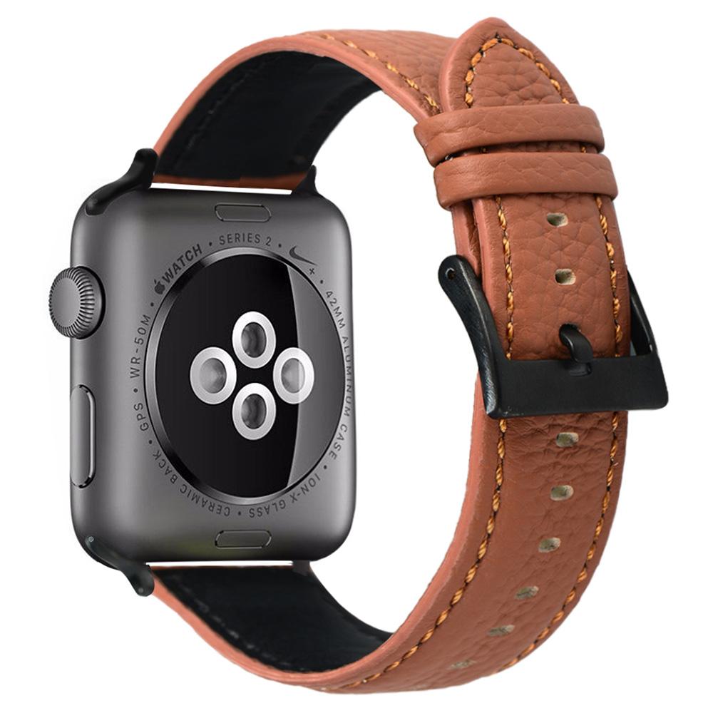 

Watch Band for Apple Watch Series 10 42mm/9 8 7 41mm/SE (2023) SE (2022) SE 6 5 4 40mm/3 2 1 38mm Genuine Cow Leather Strap Brown
