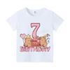 Capybara Child Casual Shirts Cotton Clothes Summer Short Sleeve White T-shirt Tee Anime Top Cute Shirt Cartoon Boy Girl Clothing