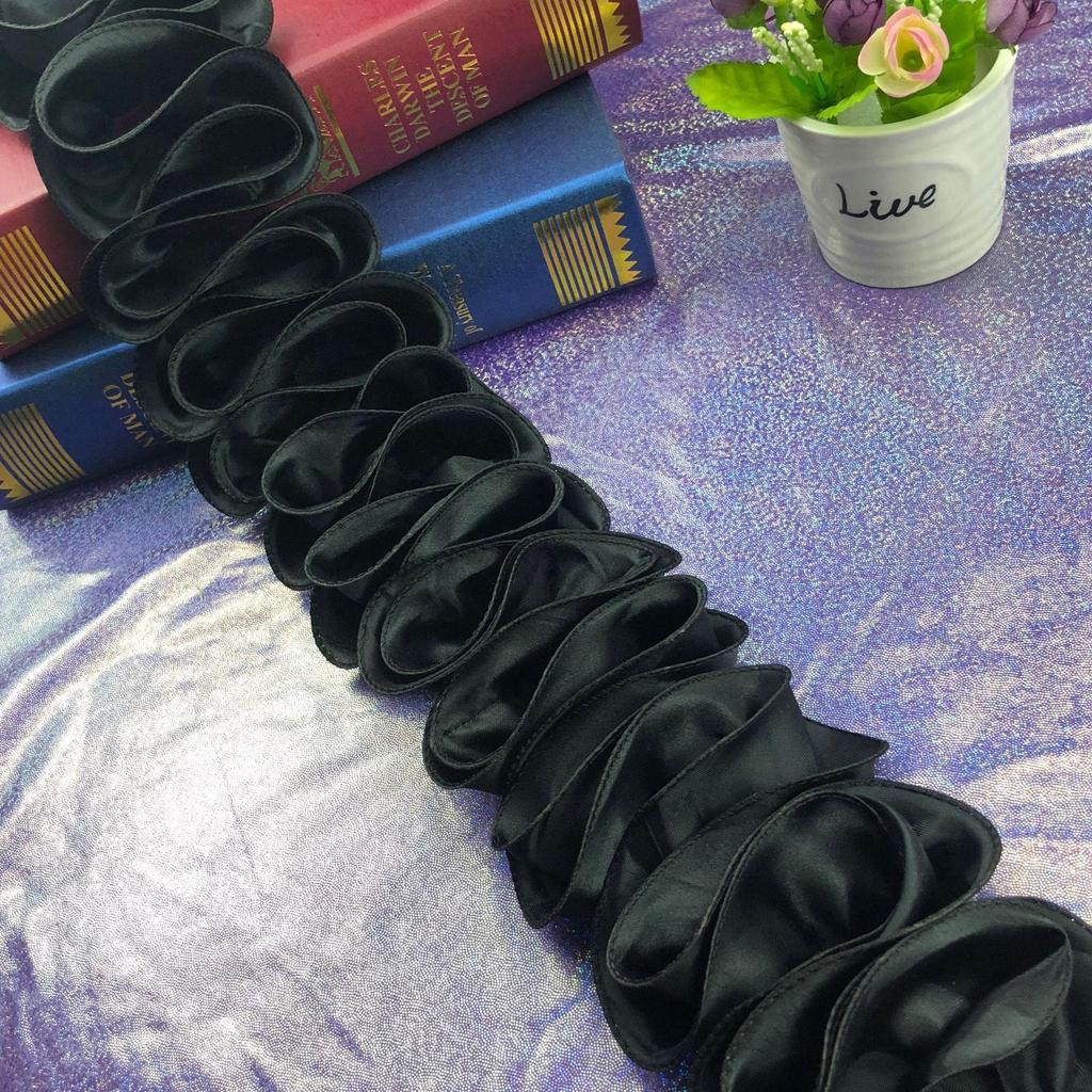 1Meters/lot 10cm Wide Colorful Satin Wave Three-dimensional Lace DIY Performance Costume Dance Dress Skirt Lace