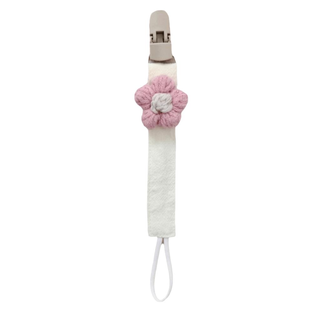 Cute Flower Dummy Nipple Holder Plastic Embroidery Pacifier Clips Baby Pacifier Chain Newborn