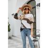 Autumn and Winter Women's Sweater Round Neck Multicolor Splicing Knit Sweater Women Pullover Sweater