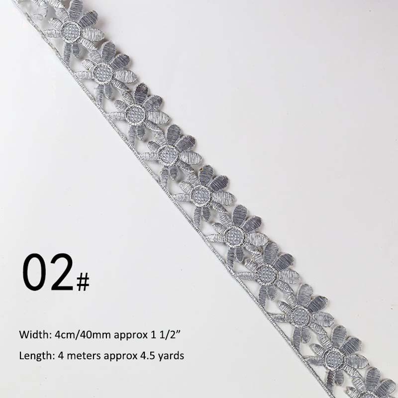 Gold Silver Thread Heavy Embroidery Lace Ribbon Shiny Diy Ethnic Garment Costume Dress Embellished Textile Iron-on Lace Trims