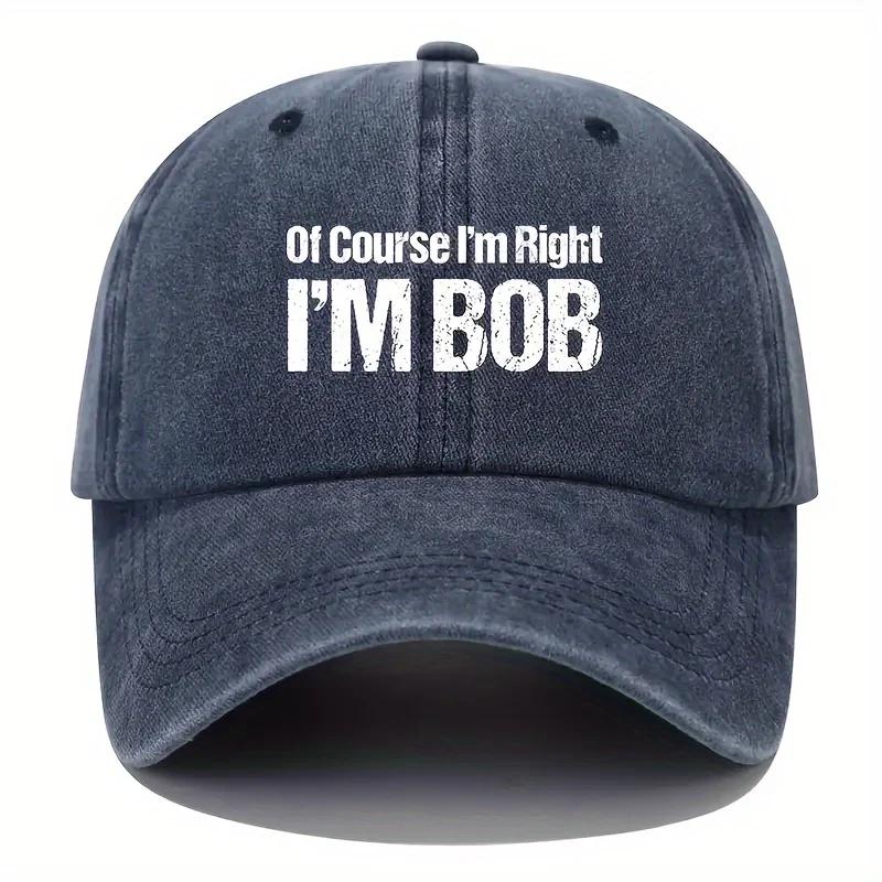 Im Bob Gedruckte Baseballkappe Hip Hop Wassergewaschen Abgetragen Vintage Papa Hut Leicht Verstellbar Unisex Schirmmütze