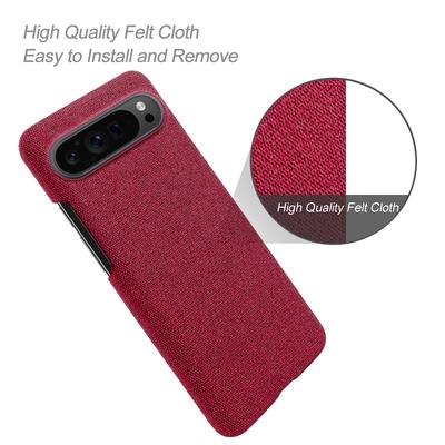 For Google Pixel 9 Pro XL Case Solid Color PC+Cloth Drop Protection Back Phone Cover