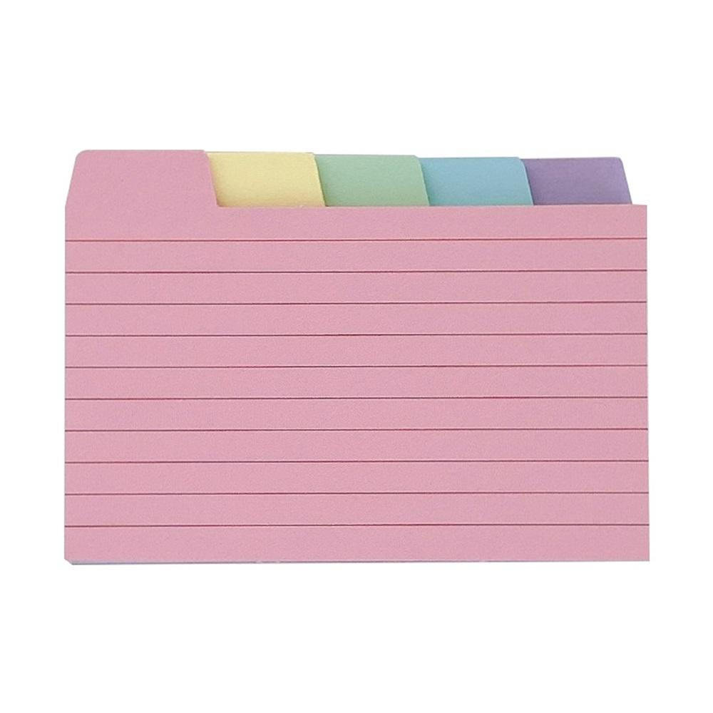 

50 Pcs Index Label Papers With Tabs - 5 Colors, 7.6x12.5cm, Double-Sided Writable For Easy Sorting