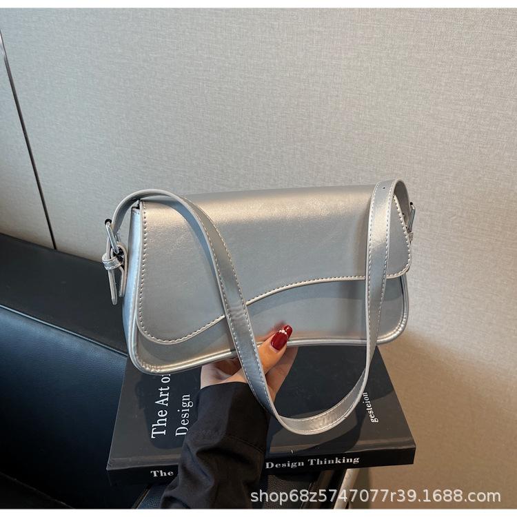 Popular Bag Women's 2025 New Retro Versatile Shoulder Armpit Bag Niche Commuter Crossbody Small Square Bag