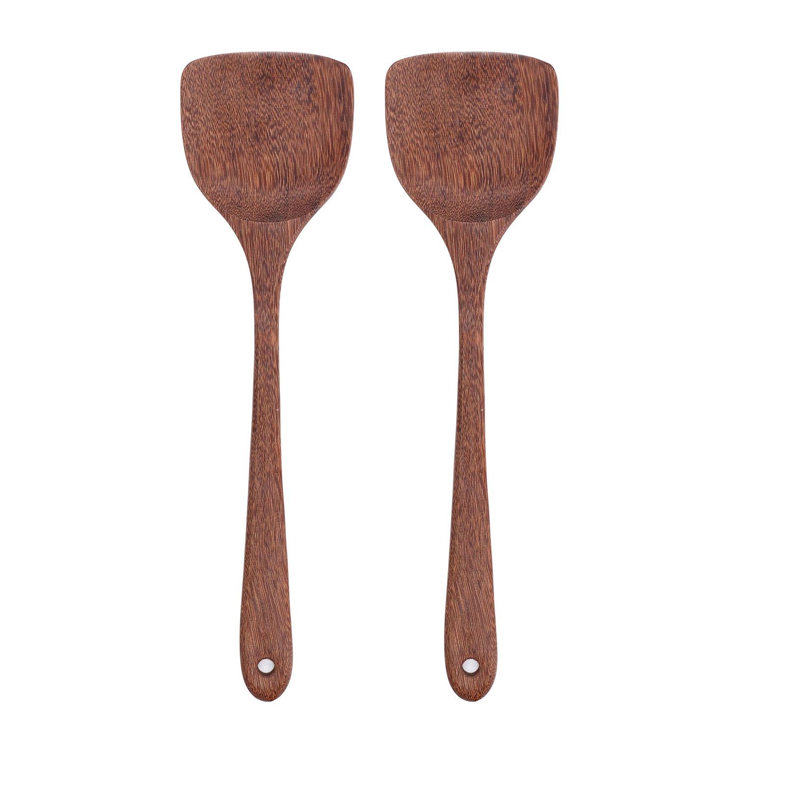 

2pcs Wooden Spatula Household Hanging Handle Flat Wooden Spatula for Mixing and Turning