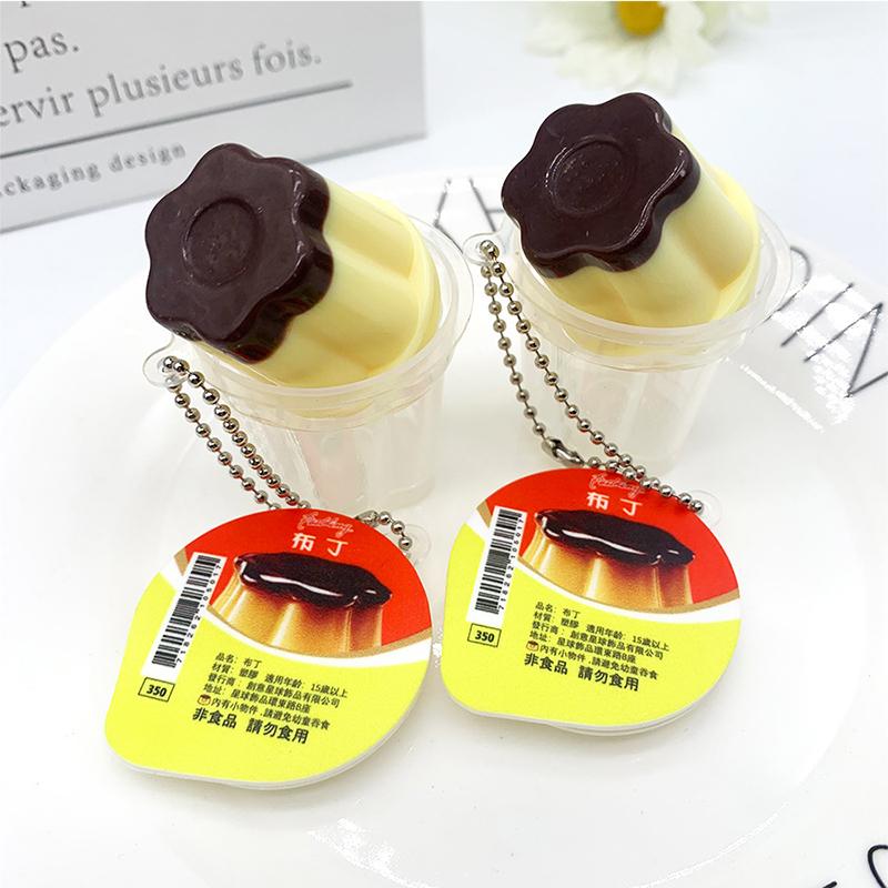 Squishy Fidget Toy Nowość Pudding Ściskaj Dekompresuj Zabawka Brelok Urocze Zabawki Antystresowe Zawieszka do Plecaka Dzieci Dorośli Prezent