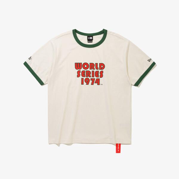 New Era Oakland AThleTics World Series Ringer T shirT Cream 15147504 white/L