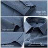 Camicia da uomo a maniche lunghe, casual da lavoro, in misto lana
