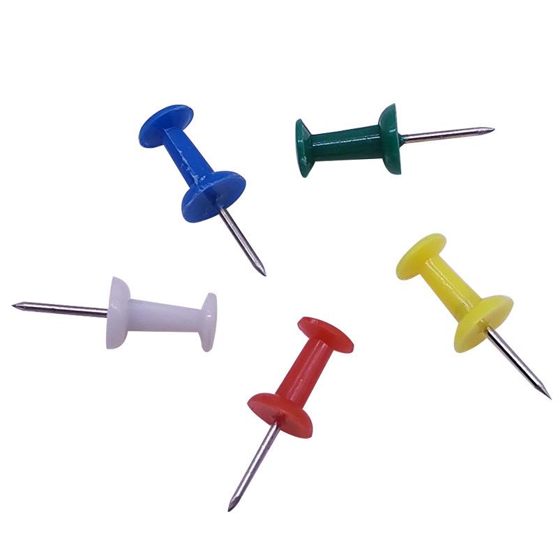 Five-Color Transparent I-Shaped Thumbtacks for Office or DIY Cork Boards