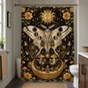 Mystical Bohemian Gothic Cosmic Shower Curtain Waterproof Tapestry Bathroom Decor Celestial Butterfly Moon Mandala Print