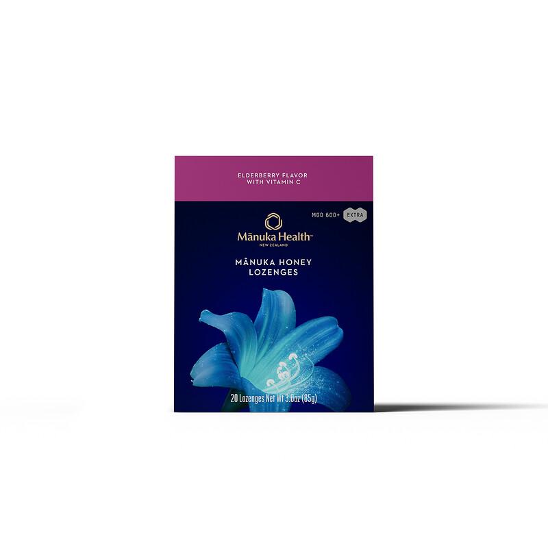 Manuka Honey Lozenges, Elderberry, MGO 600+, 20 Lozenges