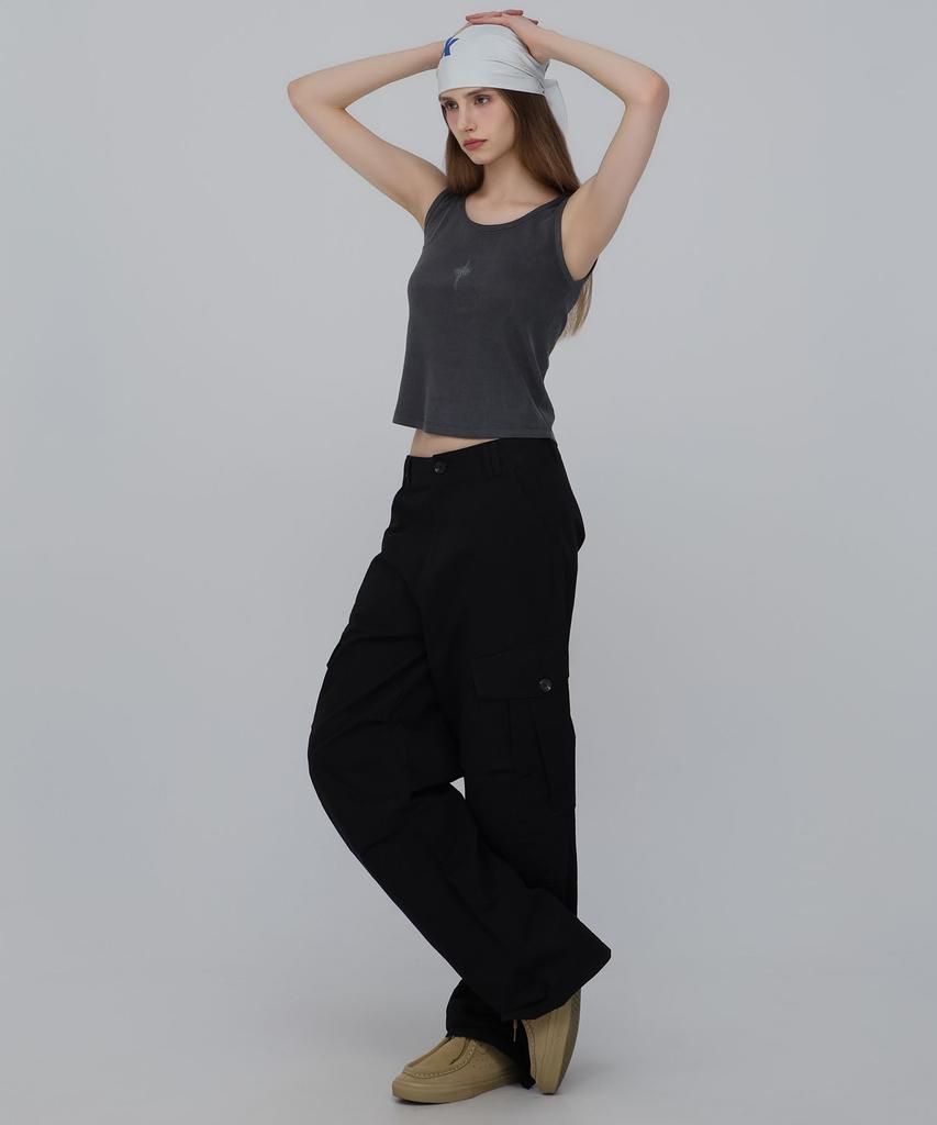 CHICKS Koi Pigment Tank Top Charcoal