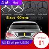 Autosticker Voor Mercedes Benz 3D ABS zilver/Zwart 9cm 90mm auto achterklep Kofferbak embleem badge sticker Decals Voor Mercedes Benz W11
