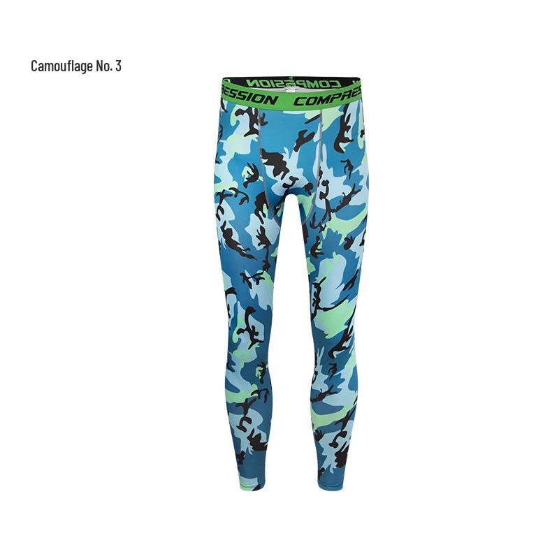 Men's Quick-Drying Camouflage Compression Tights for Running & Basketball