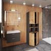 Floor-standing Bathroom Cabinet Gray Oak Wotan 30 CM Loft Bathroom Column
