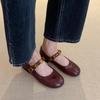 Retro temperament, buckle Mary Jane shoes, flat Mary Jane professional single shoes