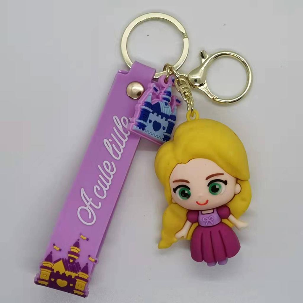 Creative Anime Cartoon Snow White Mermaid Doll Keychain Women's Bag Car Keychain Kawaii Cute Personalized Gifts Y2k Fashion
