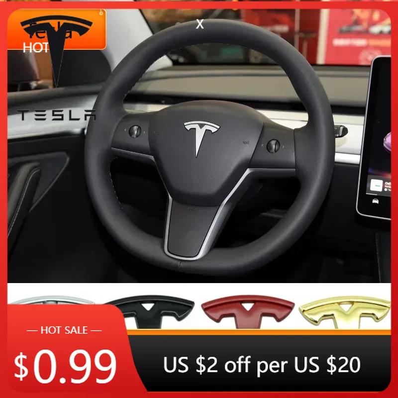 Car Sticker Tesla 5.5x5.5cm Metal Car Steering Wheel Cover Sticker for Tesla Model 3 S X Y Auto Interior Refitting Emblem Modifi