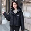 Women's new hooded short cold lightweight thickened padded fluffy warm loose high-quality fabric casual sports cotton clothing