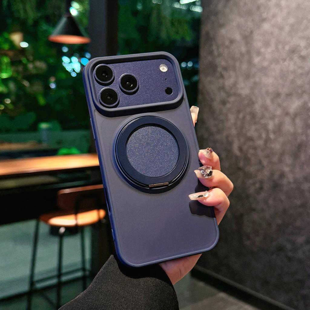 360° Roating Kickstand Ring Holder Matte Case for Magsafe Charge for iPhonne Air 17 16 15 14 Plus 13 12 11 Pro Max Armor Cover