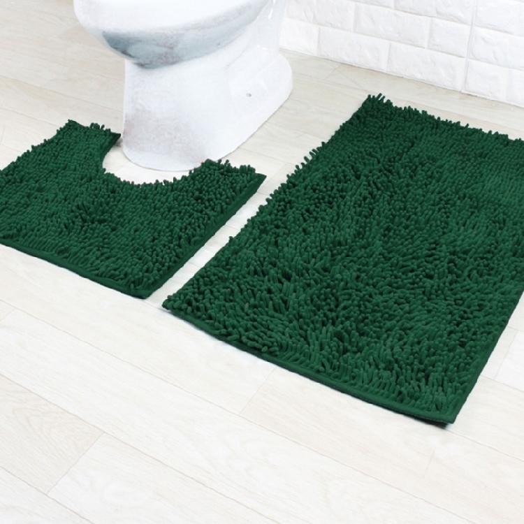 Set aus 2 Badezimmerteppichen Toilettenteppichen Super saugfähige Bodenmatten Europäische Dekoration